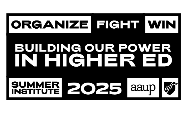 black-and-white graphic advertising 2025 Summer Institute with alternating white blocks with black text and black blocks with white text
