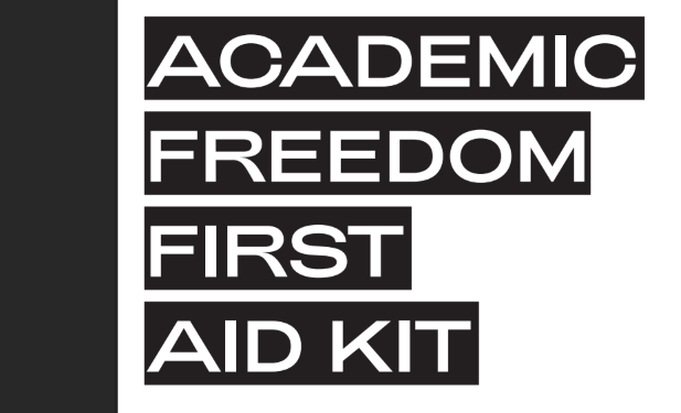 Text says Academic Freedom Field Guide in white on black
